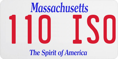 MA license plate 110IS0