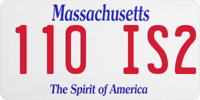 MA license plate 110IS2