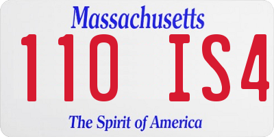 MA license plate 110IS4