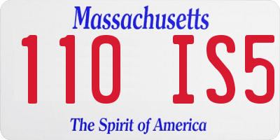 MA license plate 110IS5