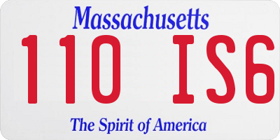 MA license plate 110IS6