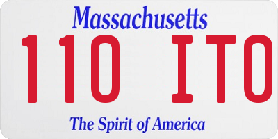 MA license plate 110IT0