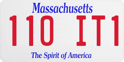 MA license plate 110IT1