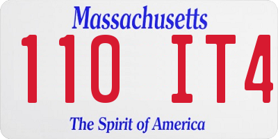 MA license plate 110IT4