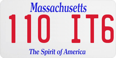 MA license plate 110IT6