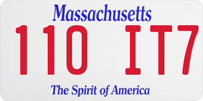 MA license plate 110IT7