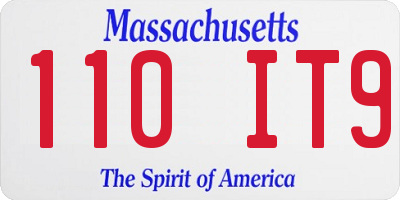 MA license plate 110IT9