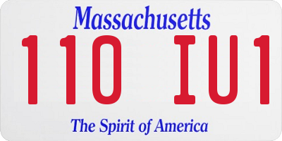 MA license plate 110IU1