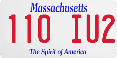 MA license plate 110IU2