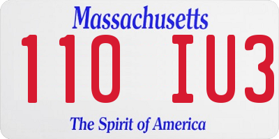 MA license plate 110IU3
