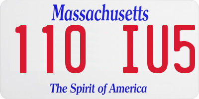 MA license plate 110IU5