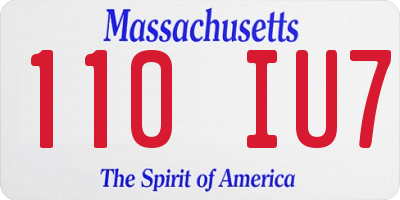 MA license plate 110IU7