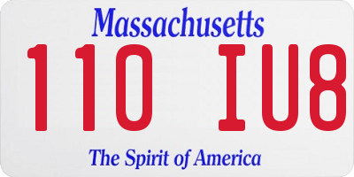 MA license plate 110IU8
