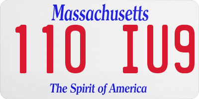MA license plate 110IU9