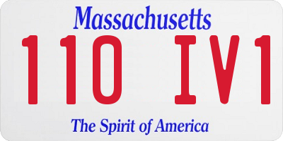 MA license plate 110IV1