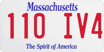 MA license plate 110IV4