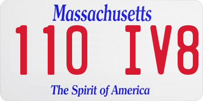 MA license plate 110IV8
