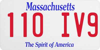 MA license plate 110IV9