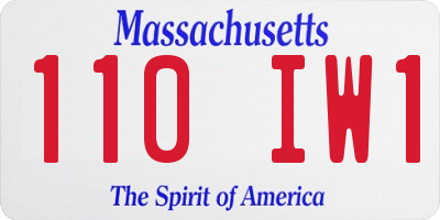 MA license plate 110IW1