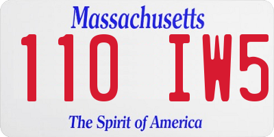 MA license plate 110IW5