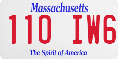 MA license plate 110IW6