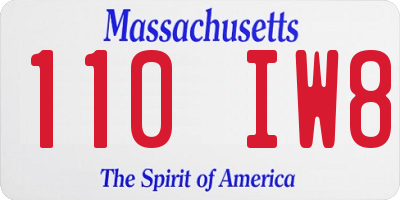 MA license plate 110IW8