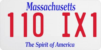 MA license plate 110IX1