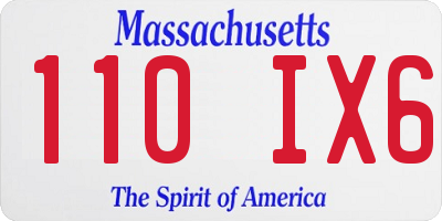 MA license plate 110IX6