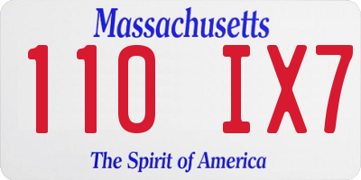 MA license plate 110IX7