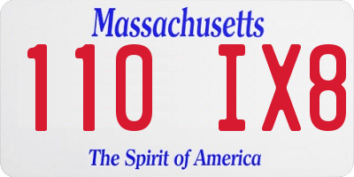 MA license plate 110IX8