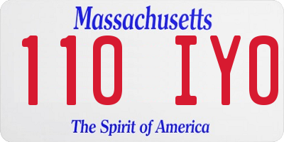 MA license plate 110IY0