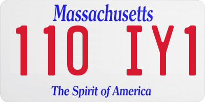 MA license plate 110IY1