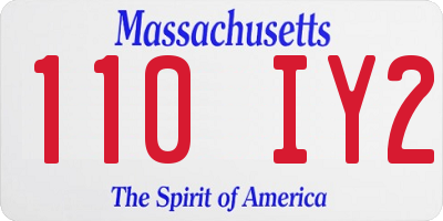 MA license plate 110IY2