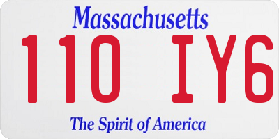 MA license plate 110IY6