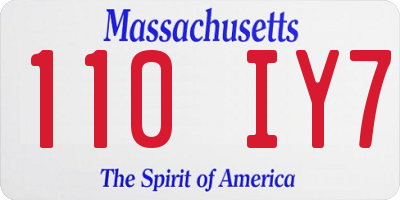 MA license plate 110IY7