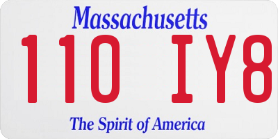 MA license plate 110IY8