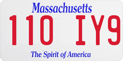 MA license plate 110IY9