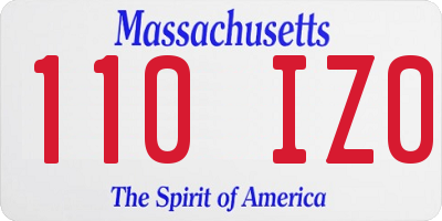 MA license plate 110IZ0