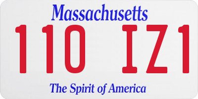 MA license plate 110IZ1
