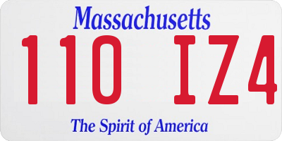 MA license plate 110IZ4