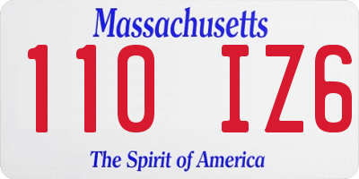 MA license plate 110IZ6