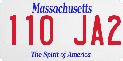 MA license plate 110JA2