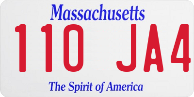MA license plate 110JA4