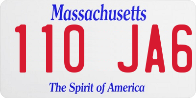 MA license plate 110JA6