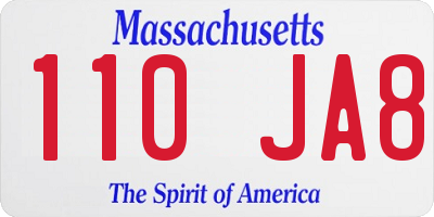 MA license plate 110JA8