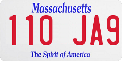 MA license plate 110JA9