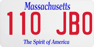 MA license plate 110JB0