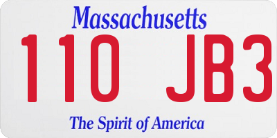 MA license plate 110JB3