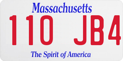 MA license plate 110JB4