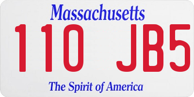 MA license plate 110JB5